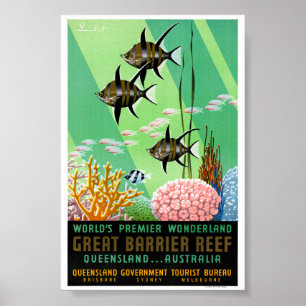 Australia Vintage Travel Poster Restored