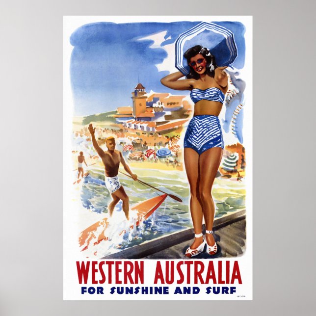 Australia Vintage Travel Poster Restored (Front)