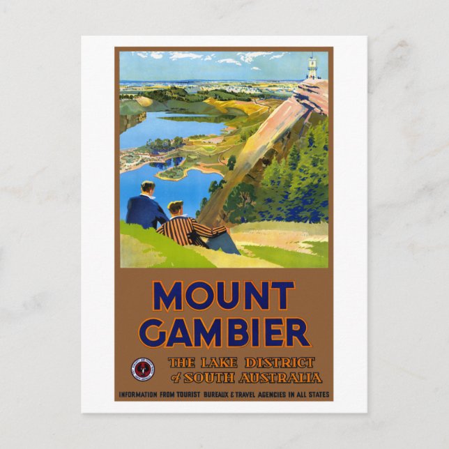 Australia Vintage Travel Poster Restored Postcard (Front)