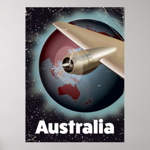 Australia vintage vacation poster