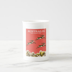 Australia vintage vacation print bone china mug