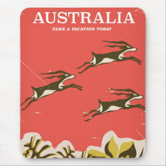 Australia vintage vacation print mouse pad