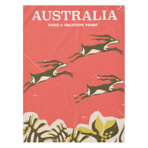 Australia vintage vacation print tablecloth