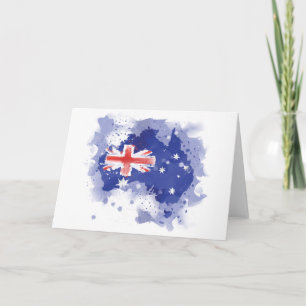 Australia Watercolor Map Card