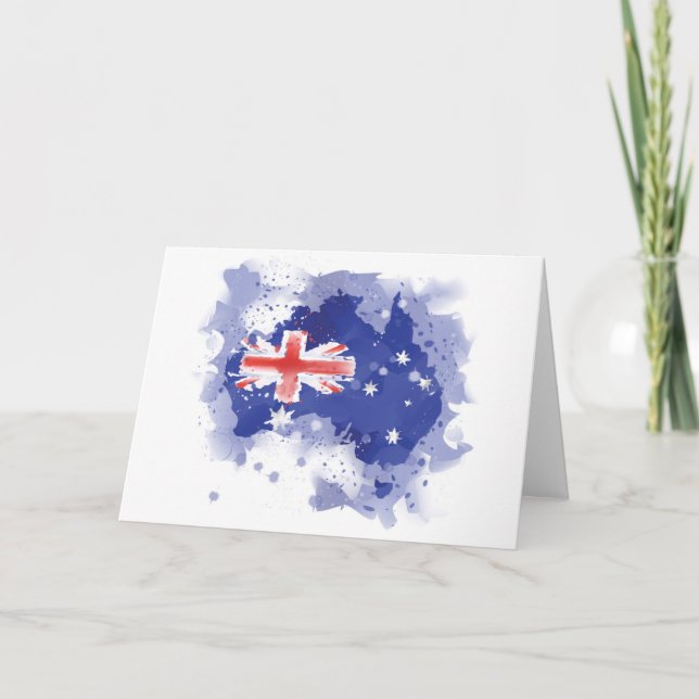 Australia Watercolor Map Card (Front)