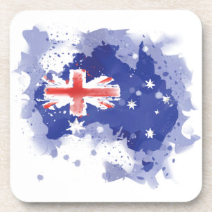 Australia Watercolor Map Coaster