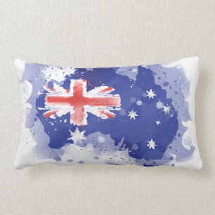 Australia Watercolor Map Lumbar Cushion