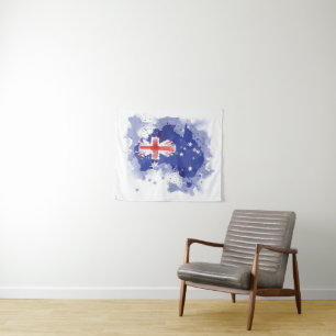 Australia Watercolor Map Tapestry