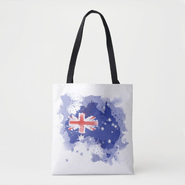 Australia Watercolor Map Tote Bag (Front)