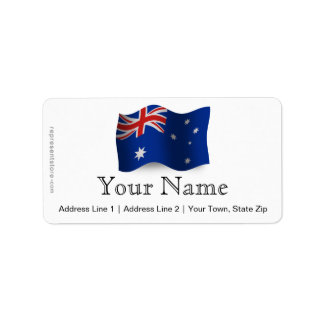 Australia Waving Flag Label