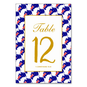AUSTRALIA Wedding Special Celebration Table Number