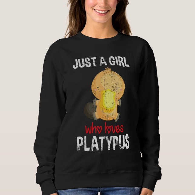 Australia Wildlife Animal Women Girls Aussie Platy Sweatshirt (Front)