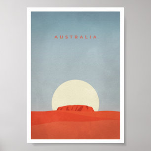 Australia with Sunset & Ayers Rock/Uluru Poster