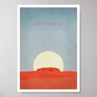 Australia with Sunset & Ayers Rock/Uluru | Poster