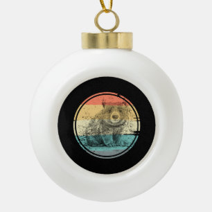 Australia Wombat  Ceramic Ball Christmas Ornament