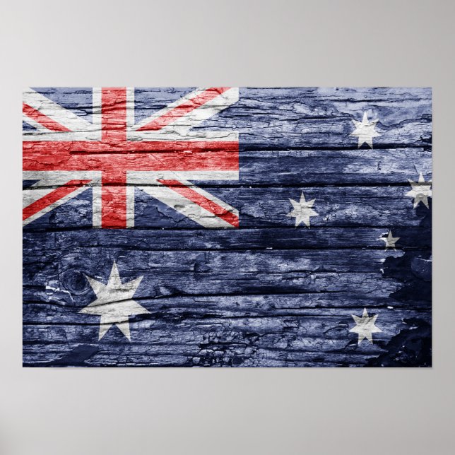 Australia wooden flag poster (Front)