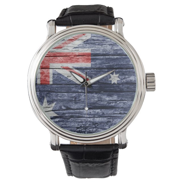 Australia wooden flag watch (Front)