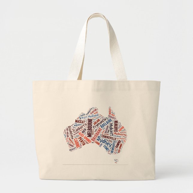 Australia Word Art Large Tote Bag (Front)