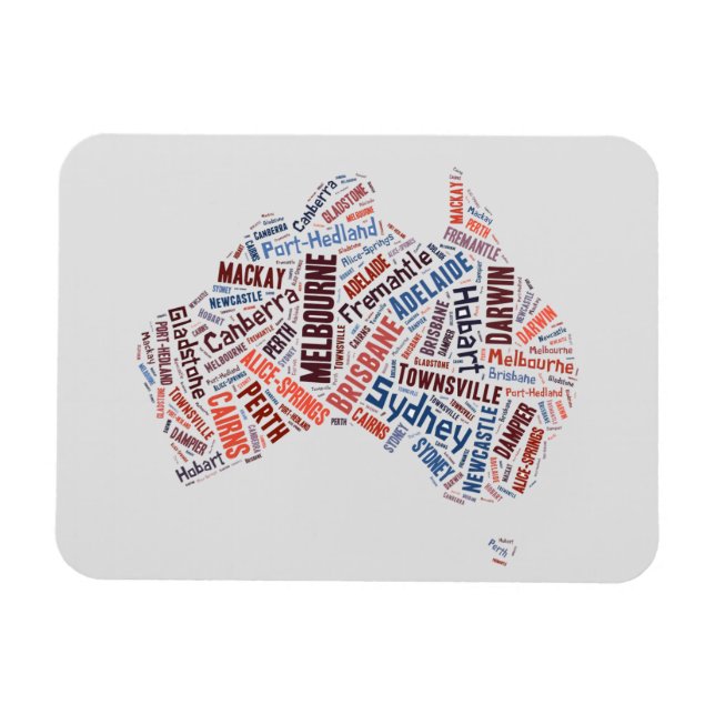 Australia Word Art Magnet (Horizontal)