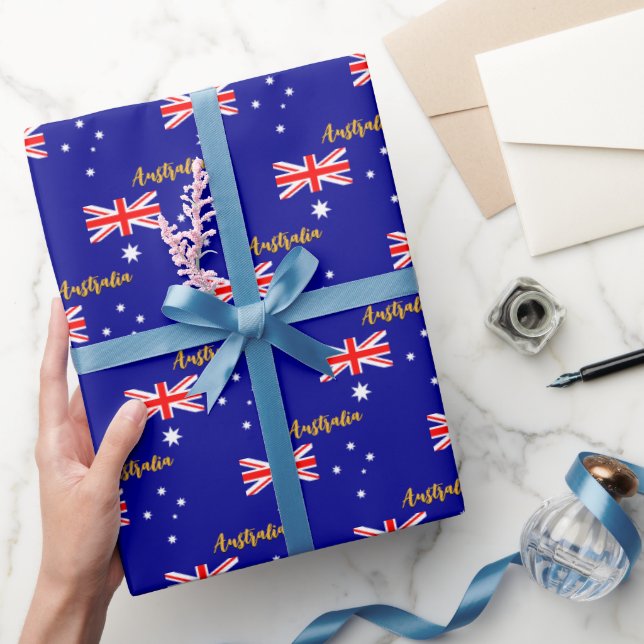 Australia Wrapping Paper, Aussie, Australian Flag Paper (Gifting)