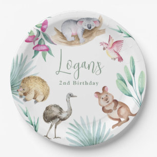 Australia Zoo Animal Birthday Paper Plate