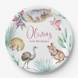 Australia Zoo Animal Birthday  Paper Plate