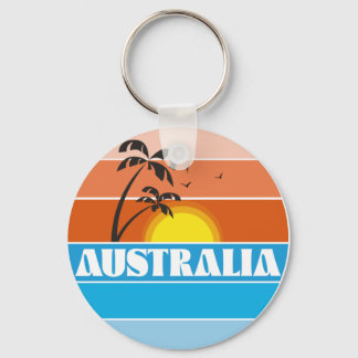 Australian 80s sunset retro logo metal print class key ring