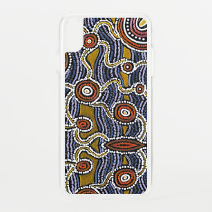 Australian Aboriginal art, black, golden iPhone XS Max Case