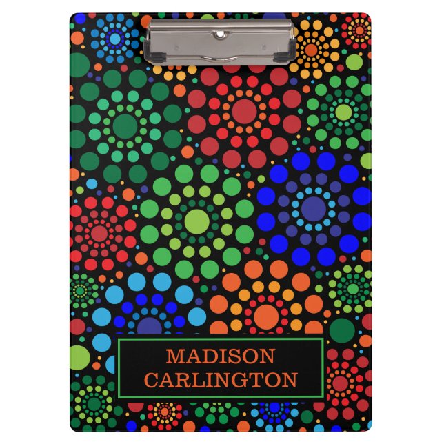 Australian aboriginal art circles monogram name clipboard (Front)