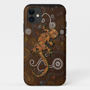Australian Aboriginal Art Desert Gecko iPhone 11 Case