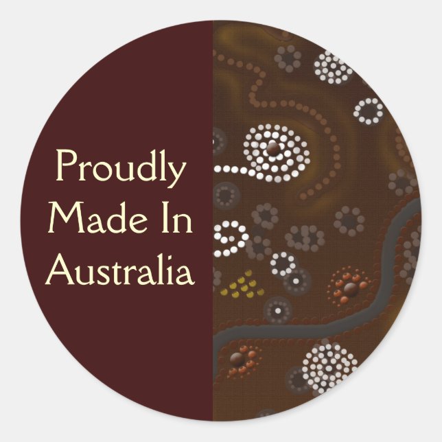Australian Aboriginal Art Gift Classic Round Sticker (Front)