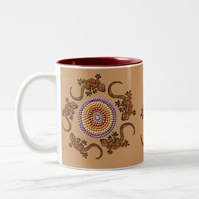 Australian Aboriginal Art Gift Two-Tone Coffee Mug (Left)