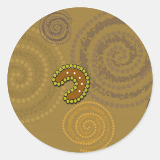Australian Aboriginal Art - The Gathering Classic Round Sticker