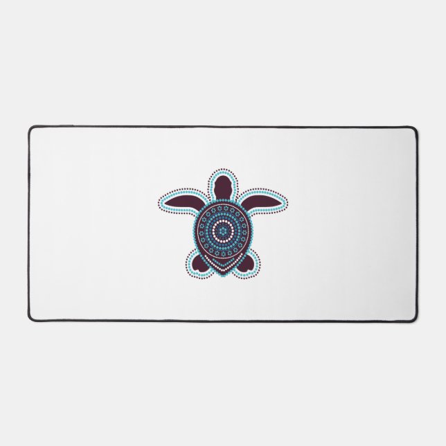 Australian Aboriginal Art Turtle Desk Mat (Front)