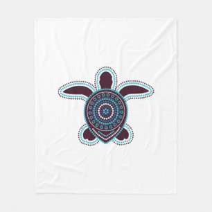 Australian Aboriginal Art Turtle Fleece Blanket