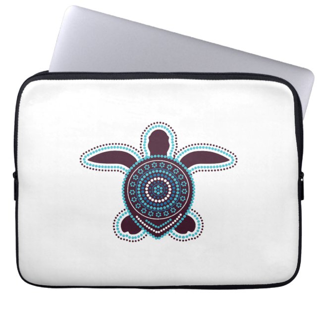Australian Aboriginal Art Turtle Laptop Sleeve (Front)