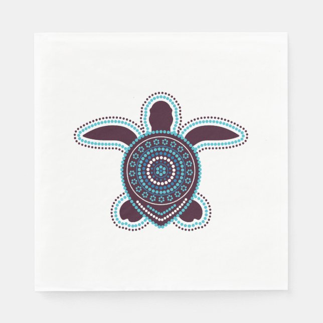 Australian Aboriginal Art Turtle Napkin (Front)