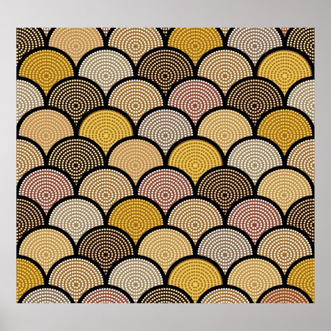 Australian Aboriginal: Colourful Dotted Vintage Poster (Front)