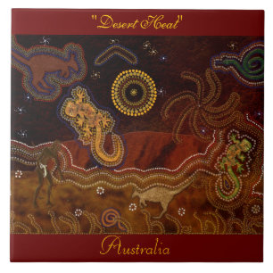 Australian Aboriginal Desert Animals 6' Art Tile