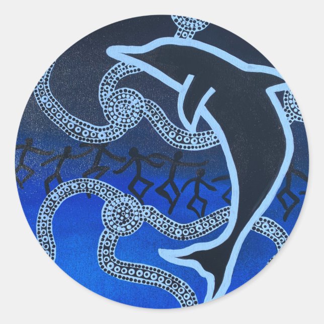Australian Aboriginal Dolphin sticker (Front)