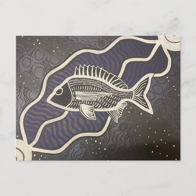 Australian Aboriginal fish post card  (Front)