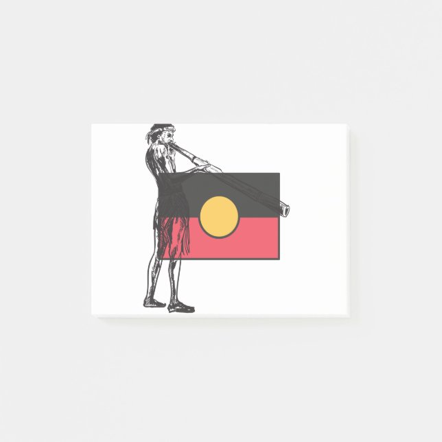 Australian Aboriginal Flag And Aborigin Post-it Notes (Front)
