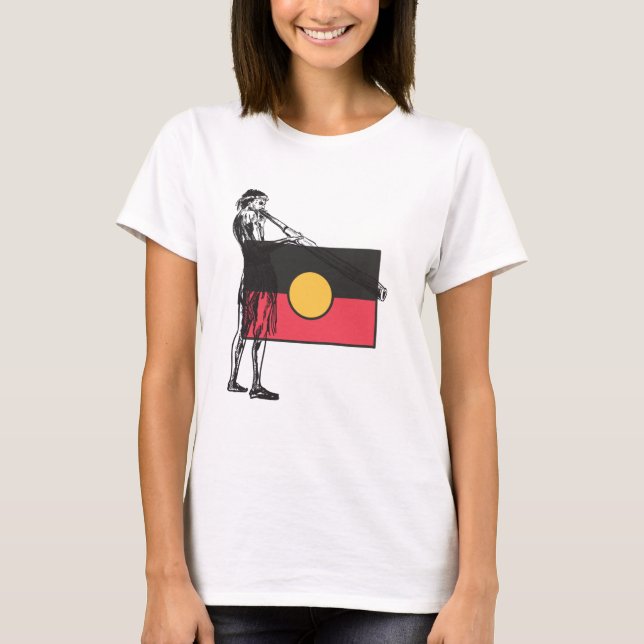 Australian Aboriginal Flag And Aborigin T-Shirt (Front)