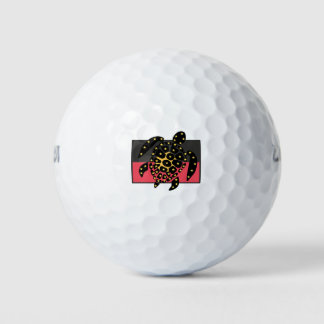 Australian Aboriginal Flag And Sea Turtle Golf Balls