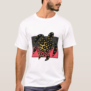 Australian Aboriginal Flag And Sea Turtle T-Shirt
