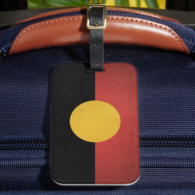 Australian Aboriginal flag Luggage Tag (Front Insitu 2)