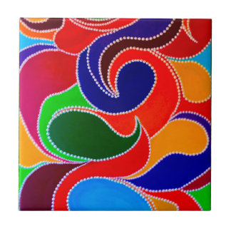 Australian Aboriginal Rainbow Dreamtime Tile