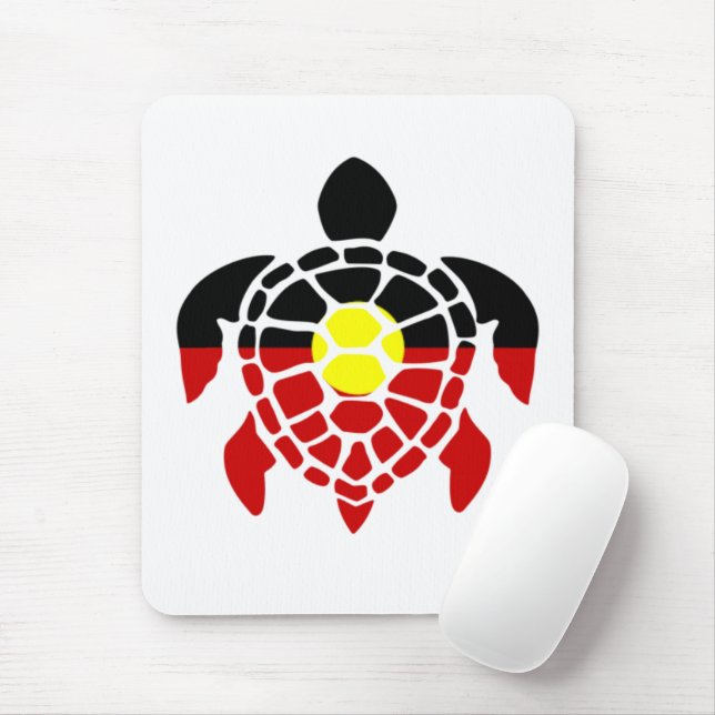 Australian Aboriginal Sea Turtle Mouse Pad (With Mouse)