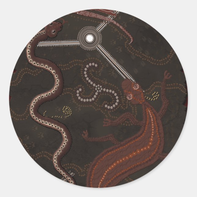 Australian Aboriginal Style Art Stickers (Front)