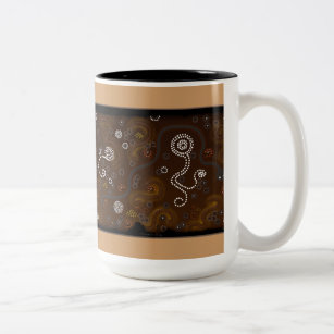 Australian Aboriginal Style Desert Art Two-Tone Coffee Mug